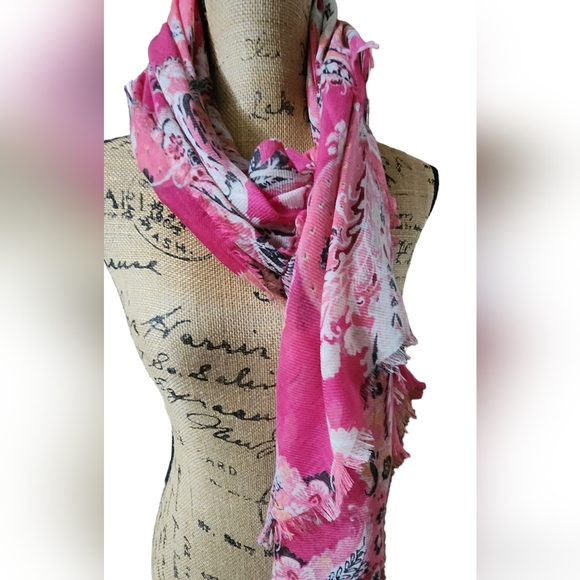 CHICOS Pink combo paisley square scarf. New with tags - Picture 2 of 14
